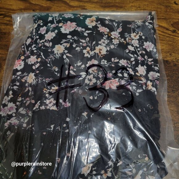 WHBM Floral Chiffon Ruffle Crochet Lace Top 1X Sheer Flutter Sleeve Ethereal - Picture 14 of 14